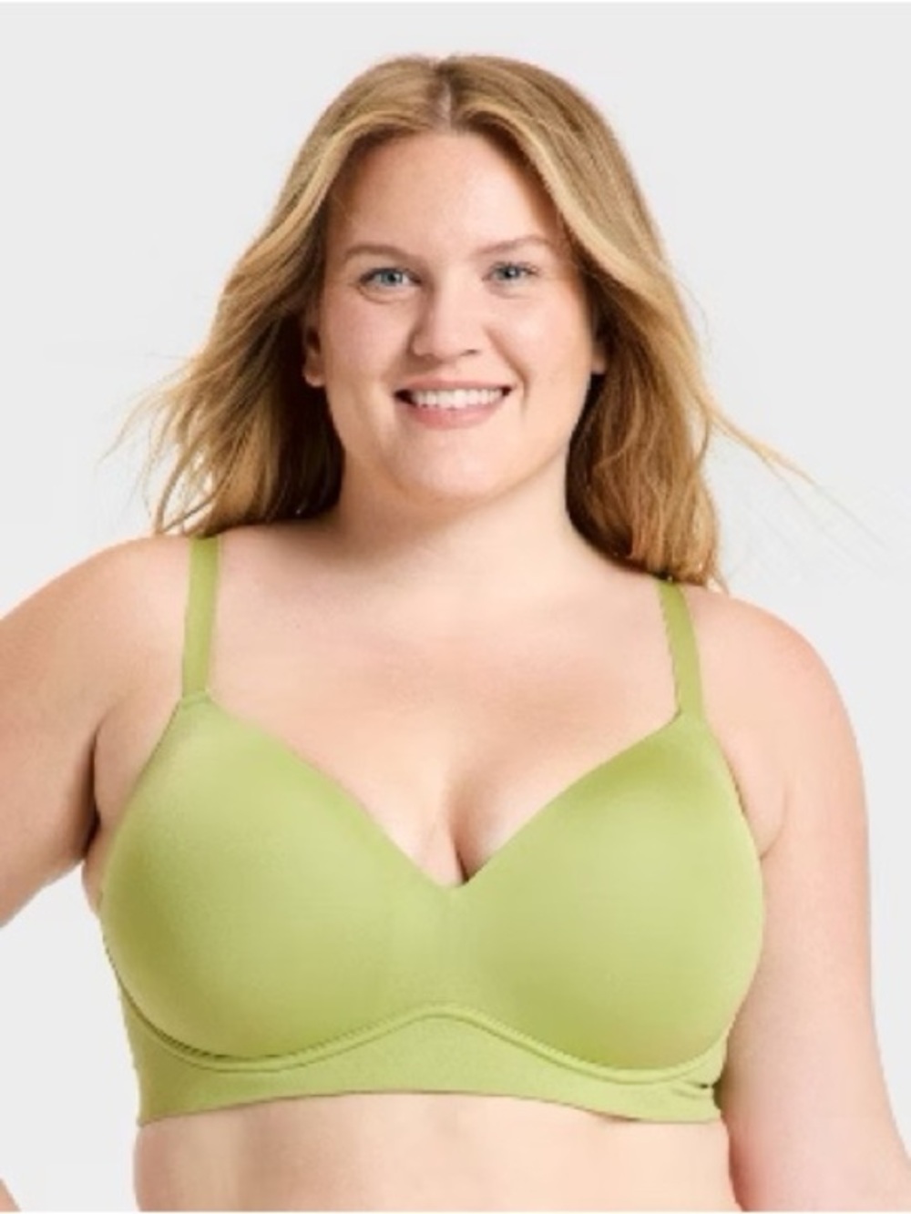 NWT Wild Fable Green Seamless Knit Wire Free Plunge Bralette Women’s size XXL